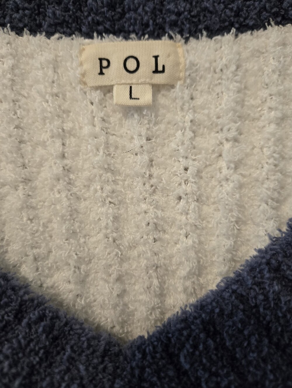 POL Colorblock V-Neck Patchwork Colorblock Sweater - Picture 4 of 5